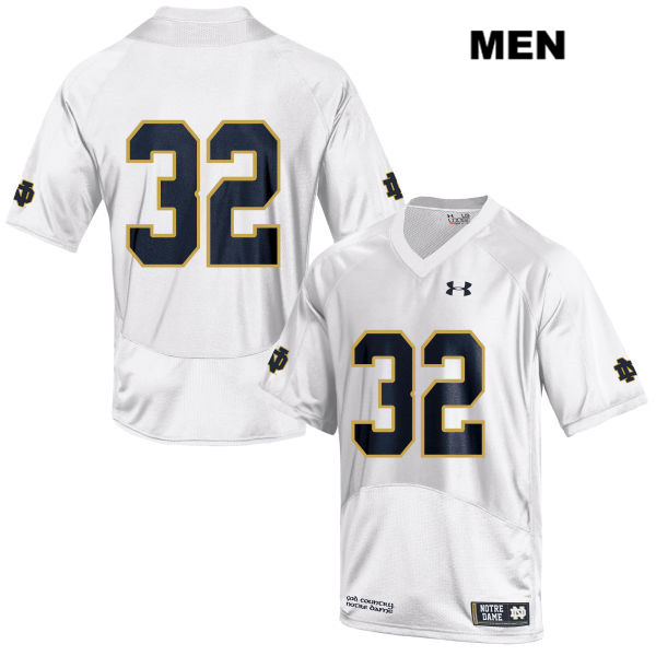 Men's NCAA Notre Dame Fighting Irish #32 Mick Assaf Stitched College Under Armour Authentic White No Name Football Jersey YS10J44WV